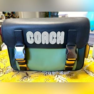 Coach Track Crossbody In Colorblock Signature Canvas